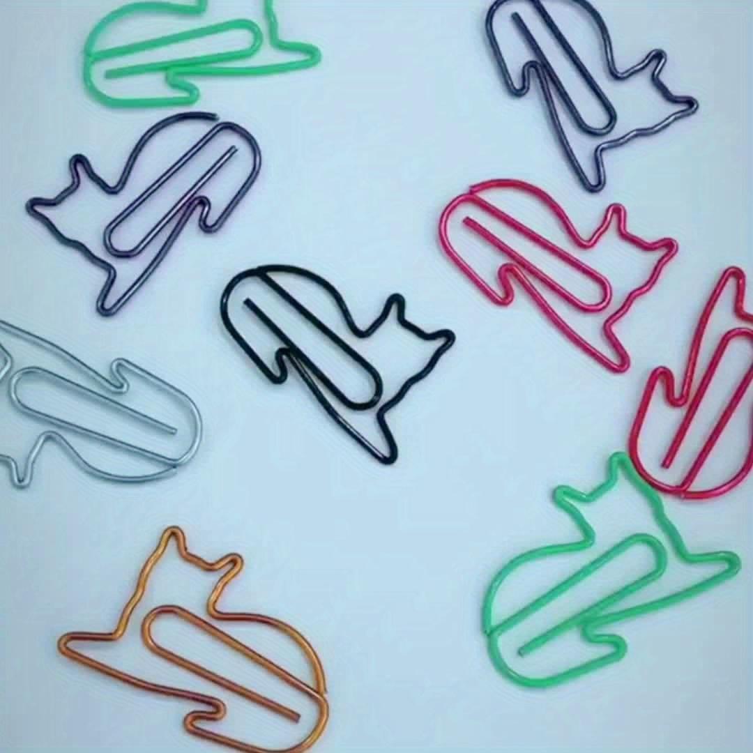 Cute Cat Design Paper Clip, 30/60pcs Colorful Mini Paper Clip, Fun Desk Accessories for Cat Lovers, Perfect for Organizing Papers, Marking Pages, Multifunctional Stationery, Paperclips