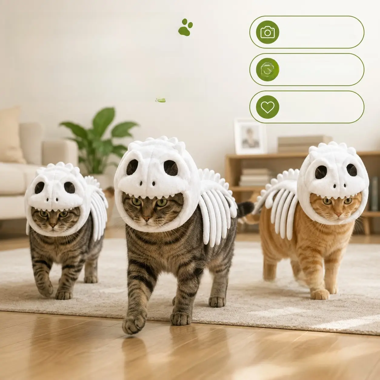 New Dinosaur Skeleton Cat Costume