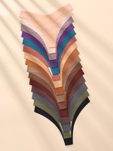 15 Pcs Women's Underwear Set, Comfortable Seamless Low Waist Thong Panties, Casual Fitted Design, All Season Wear, Daily Use Essentials, Soft Comfy Panties