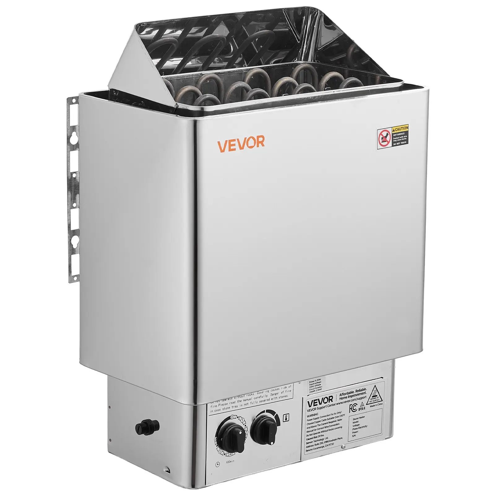 VEVOR Sauna Heater, 6KW 240V Electric Sauna Stove, Dry Steam Bath Saunas Stove with Pre-Drilled Bracket, Fit 176.5 to 317.8 CU. FT Saunas Rooms, Steam Bath Stoves for Home, Commercial, Leisure Venues