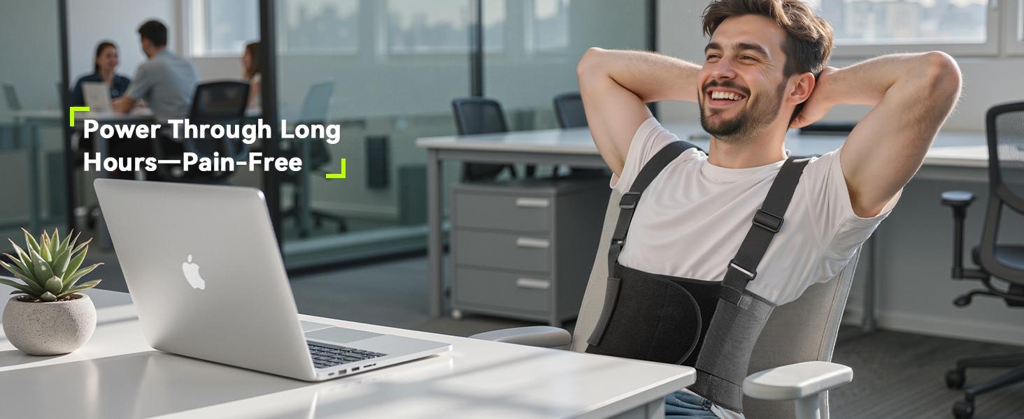 Work Back Brace for Men & Women, Adjustable Lower Back Support Belt with Suspenders, Heavy Duty Lumbar Support for Lifting, Construction, Warehouse Work, Pain Relief Safety Gear for Daily Use