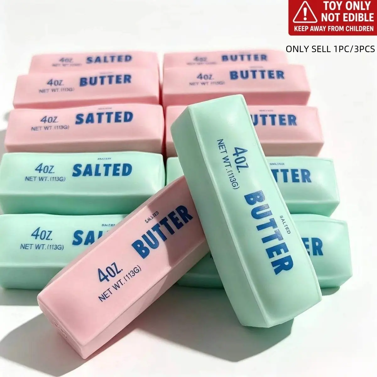 Crunchy Sound Butter Bar Squishy Toy, Soft Squeeze Fidget Toy, Sensory Play Toy, Portable Stress Relief Decompression Toy, Cute Desk Relaxing Toy, Gift for Teens and Adults, Handmade Ball Crispy Squishy Sensory Toy