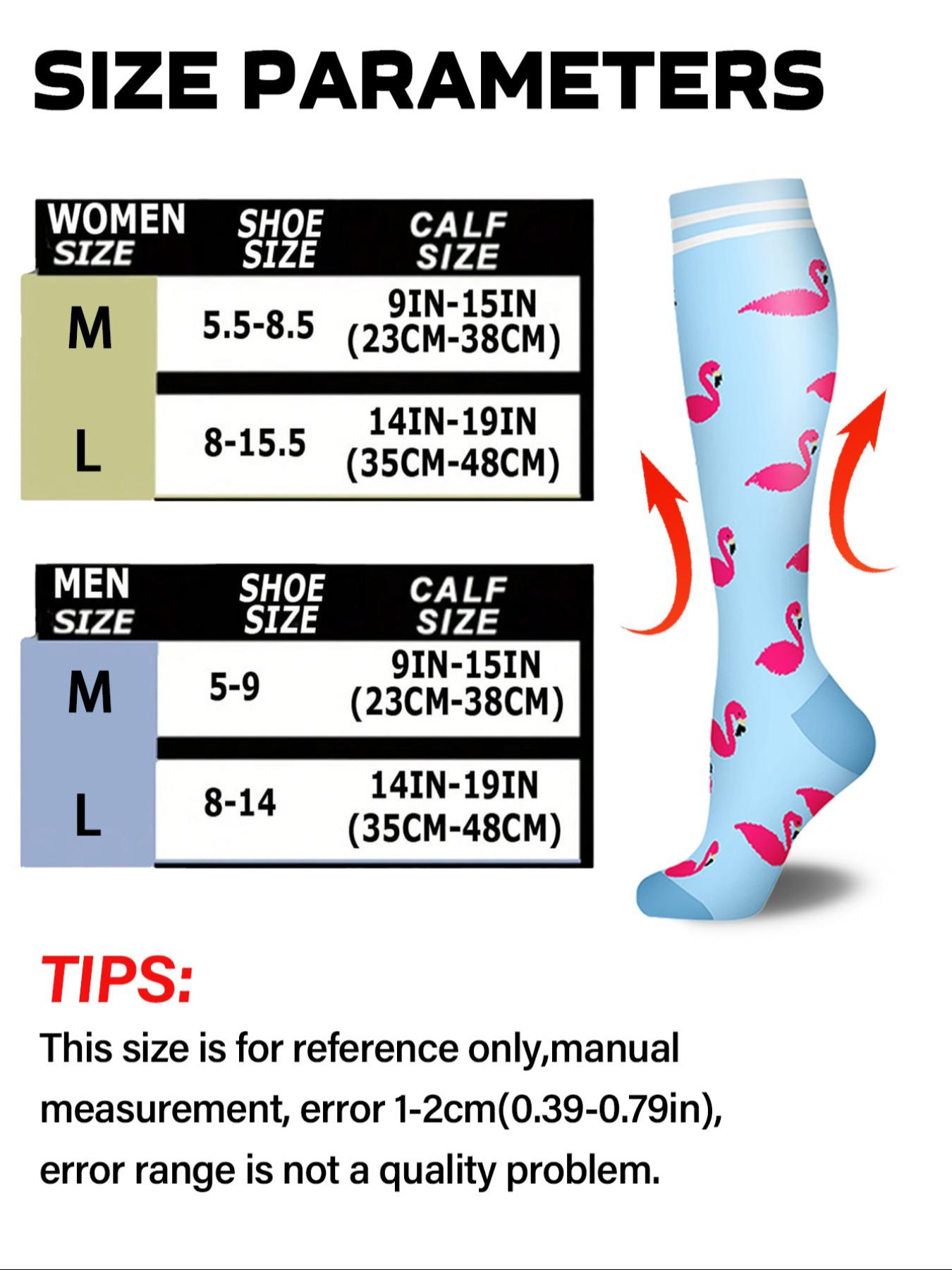 8 Pairs Unisex's Compression Socks, Compression Athletic Socks for Running, Nurses, Pregnant Women, Comfy Breathable Sports Socks for Daily Wear