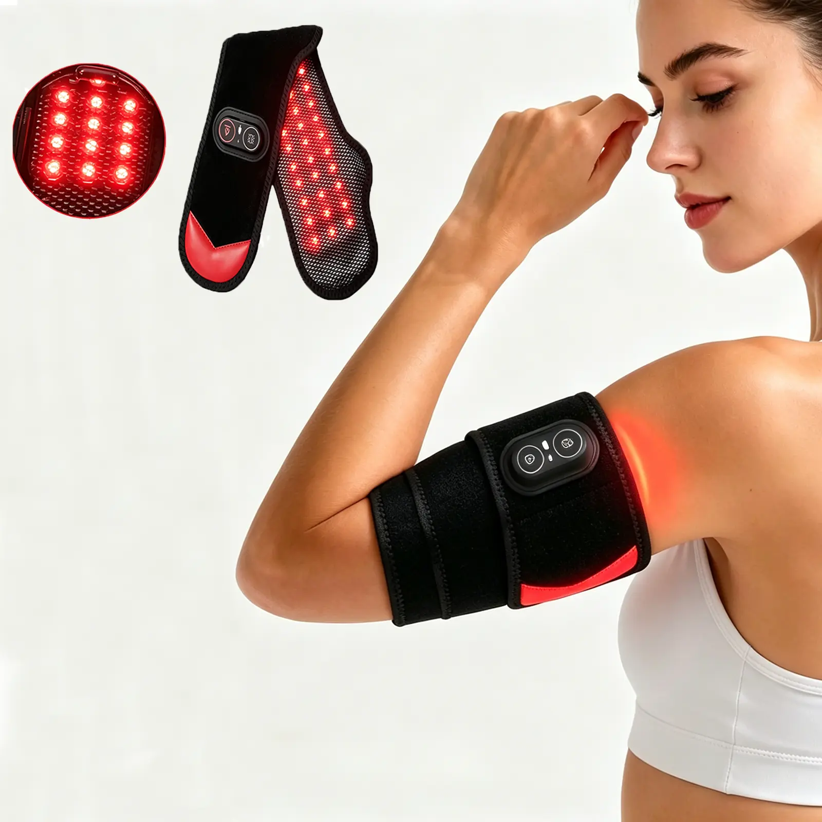 Red Light Therapy for Ankle Pain Relief, 660nm & 850nm Near Infrared Light Therapy Wrap for Ankle, Elbow, Wrist Joint Pain Relief and Muscle Relax