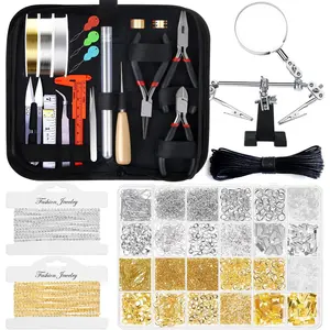 1857 count  Making Supplies Kit for Adults,  Making Tools with Earring Hooks, Findings, Wires, Chains and Helping Hands for Crafts Making and Repair