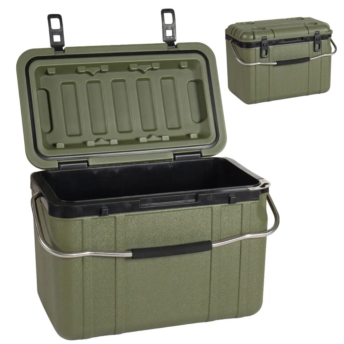[Bellemave] 20 Qt Green Heavy-Duty Hard Shell Cooler, Ultra-Light Insulated Ice Chest with Lock & 5-7 Days Retention, Fits Under Gear for Camping, Outdoor Adventures