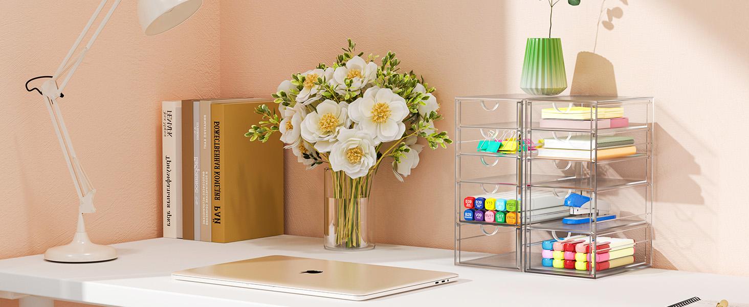 Makeup Organizer, 30 Drawers Acrylic Clear Drawer Organizer, Clear Makeup Organizer, Plastic Storage Drawers for Vanity, Bathroom, Closet, Desk