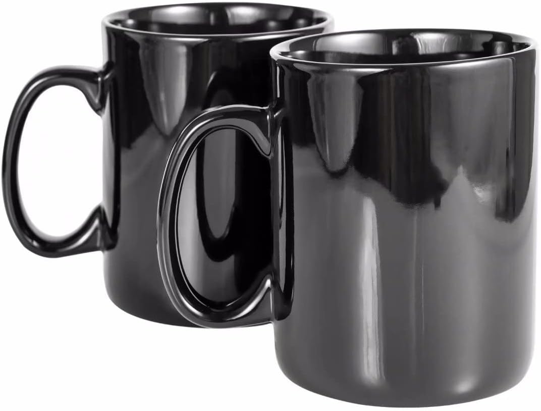 30oz Super Large Ceramic Coffee Mugs Large Handles Set of 2 (black) -  TikTok Shop