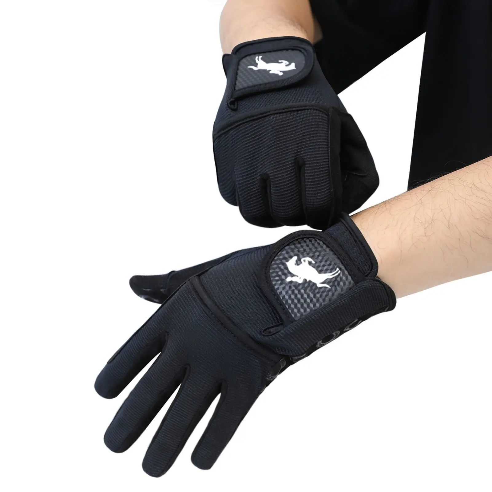 1 Pair Non-slip Equestrian Gloves, Breathable Horse Riding Gloves with Reinforced Palm, Lightweight Durable Gloves for Men Women, Ideal for Horseback Riding, Training and Daily Use
