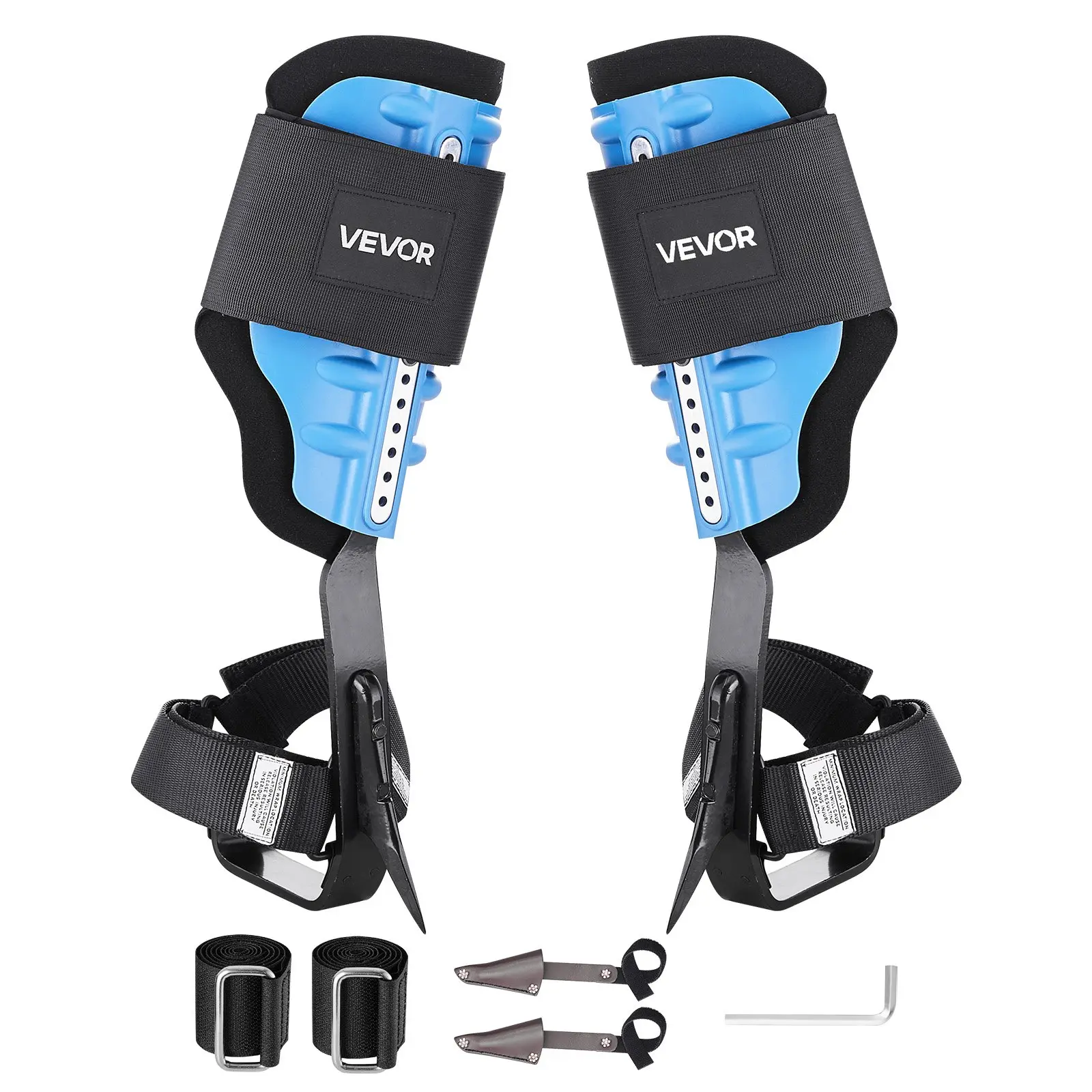 VEVOR Tree Climbing Spikes, 15.35–17.3 in Adjustable Height Heavy Duty Steel Climb Spurs with Straps, Padding Cushion & Shock Absorption, 350 lbs Load Capacity, 5.95 lbs Arborist Equipment for Fruit Picking, Comfortable Fit