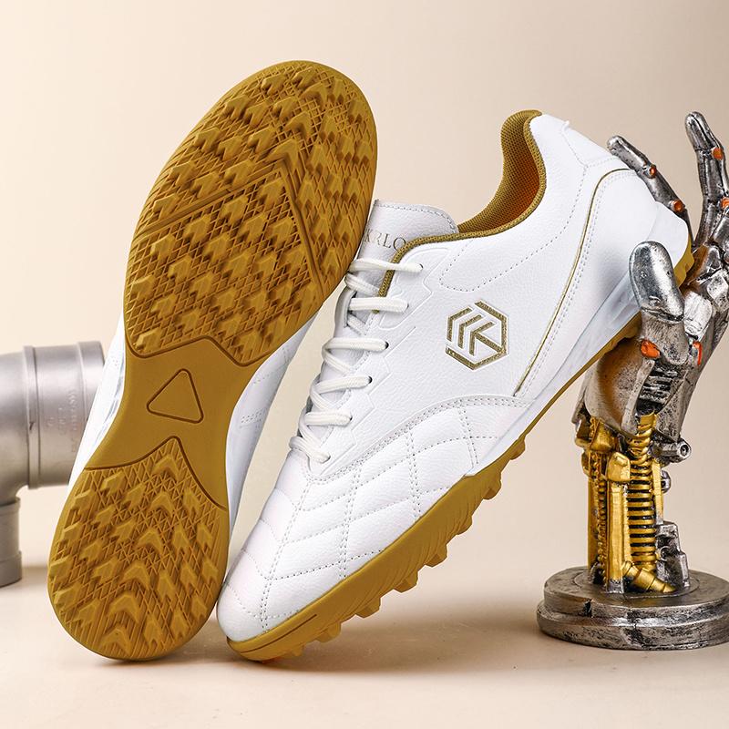 LISM Men'S Neon Green & Low-Top Football Cleats - Lace-Up Synthetic Cover Soccer Shoes with Cushioned Rubber Sole, Breathable PU Lining & Arch Support