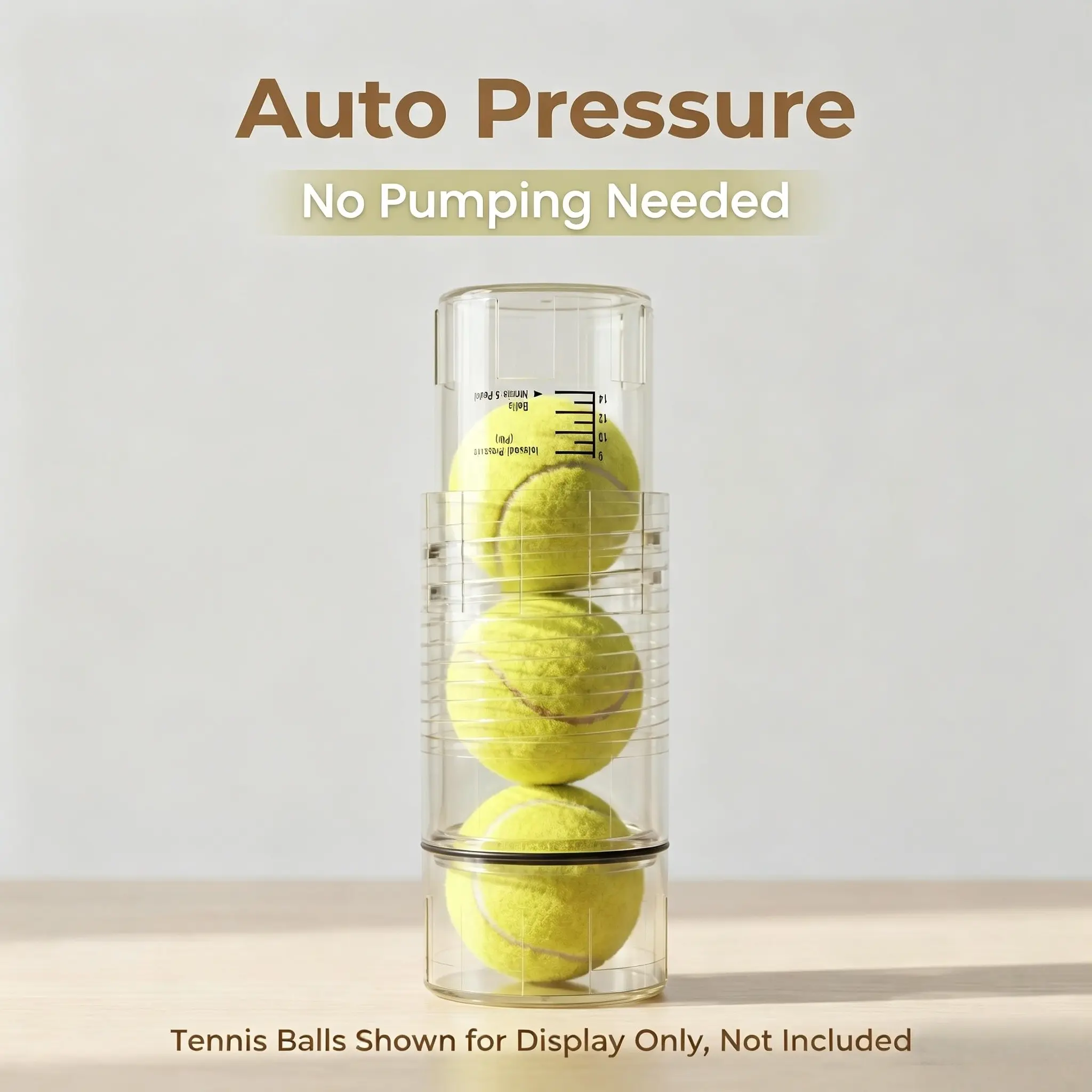 Tennis Pressure Tank, Automatic Tennis Ball Inflation, Transparent Abs Material, Holds 3 Balls, Ideal for Training and Matches, padel accessories, Tennis Equipment