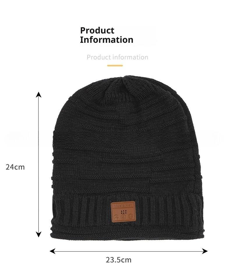 BIGWIG Unisex Bluetooth Knit Hat, Winter Music Hat, Hands-free Earphone, Washable Wireless Earphone Hat, Fleece-lined Warm Knit Hat, Music Hat, Christmas Gift, Novel Music Gift, Suitable for Running, Fishing, Cycling