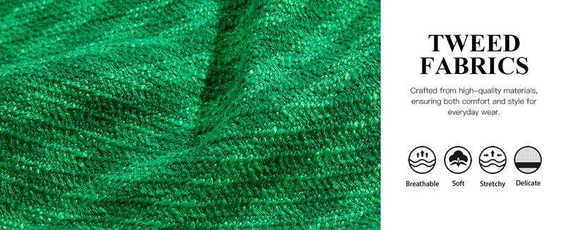 Danedvi Womens Cropped Tweed Blazer Sets 2 Piece Outfits and Mini Skirt Sets Business Casual Suits