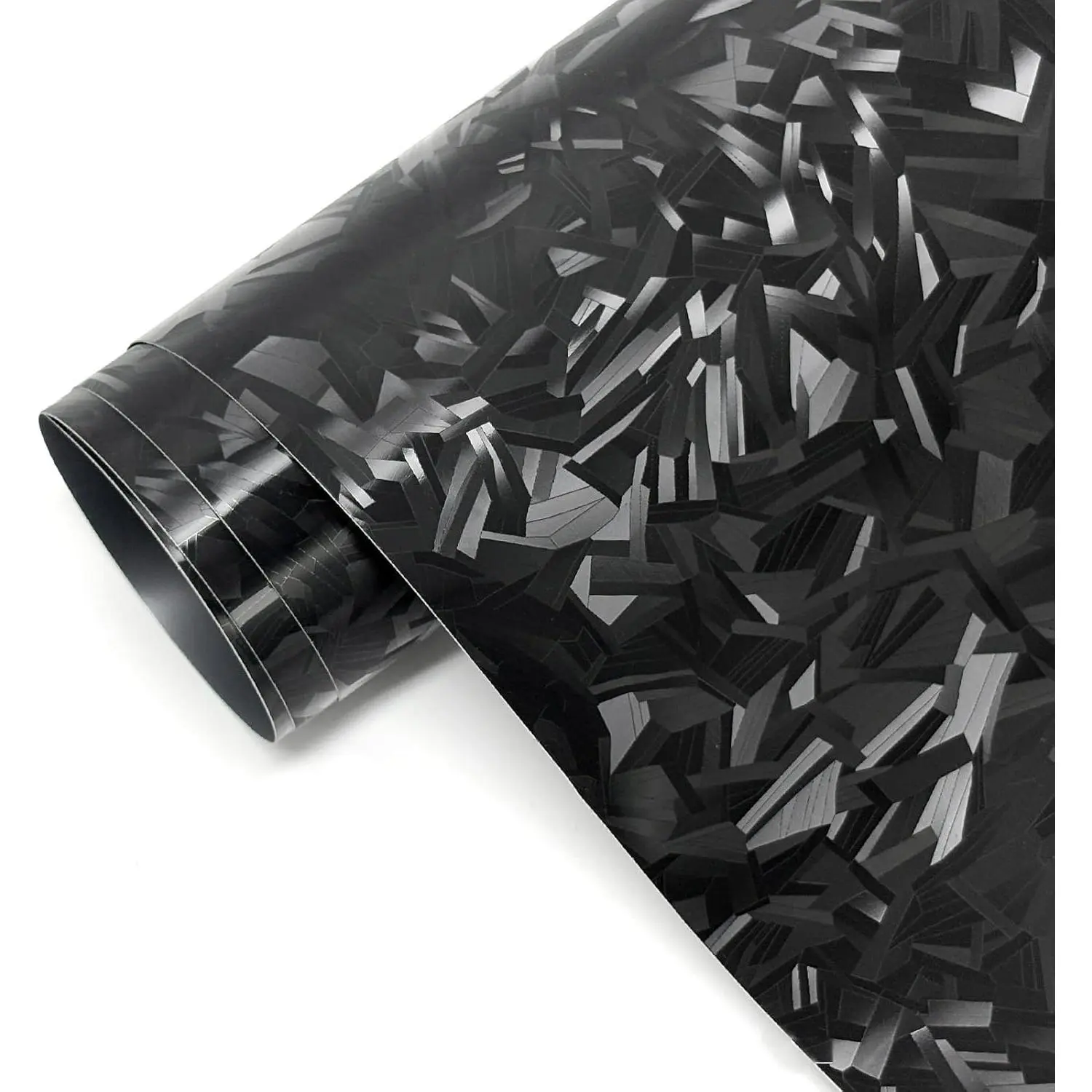 Forged Carbon Fiber Wrap, Gloss Black Vinyl Wrap for  Air Release Self Adhesive Sheet Film DIY  Wraps  Morotcycle 1 Roll (Black, 1FT x 5FT)
