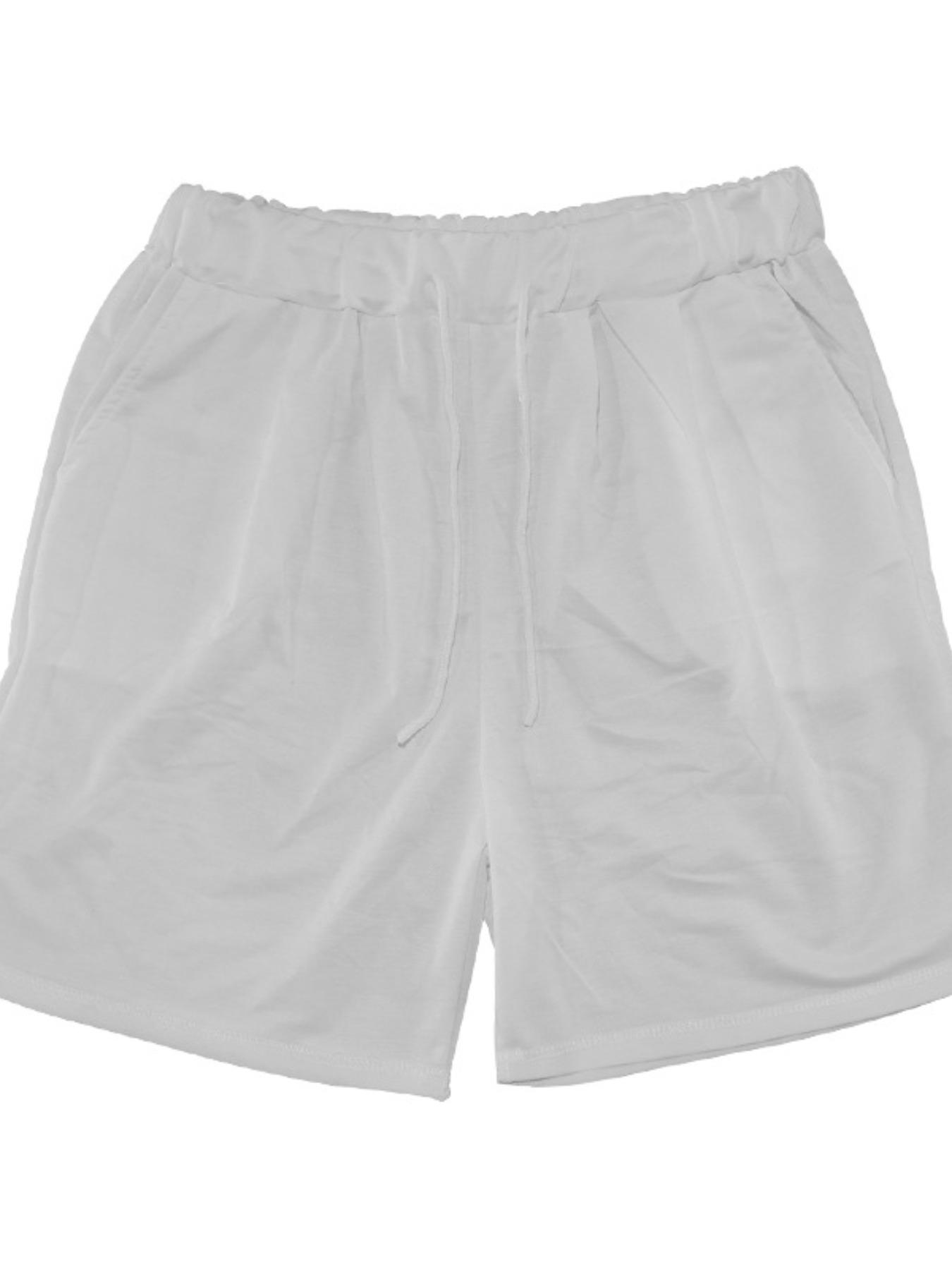 Men's Summer Casual Set, Pure Color Round Neck Short Sleeve Knit Tee & Shorts, Classic Loose Fit Sportswear, Comfortable Daily Wear Outfit