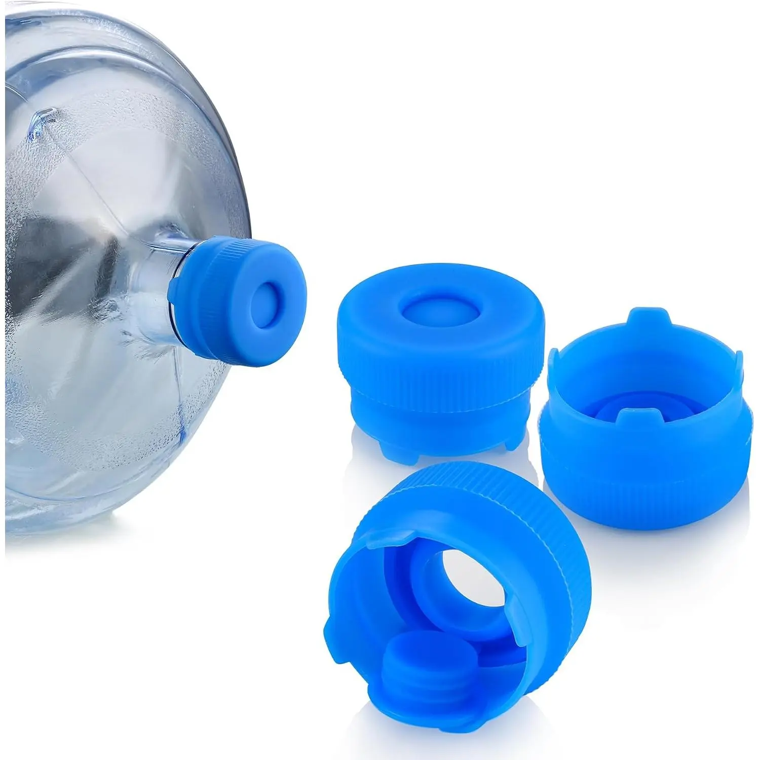 [3-Pack] Water Jug Cap for 2,3,4,5 Gallon Water Bottles with 55mm Standard/Screw/Crown Opening, -Grade   Water Bottle Caps, Leak-Free Water Bottle Dispenser Caps