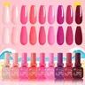 9colors JR 15ml gel polish kit Novice suit Gel Nail Polish Set - Long Lasting Pink Red nude blue color nail polish Soak Off Removable UV LED Cured Salon & Home DIY Manicure Kit Nail Care Nail Art for beginners women Nail Products
