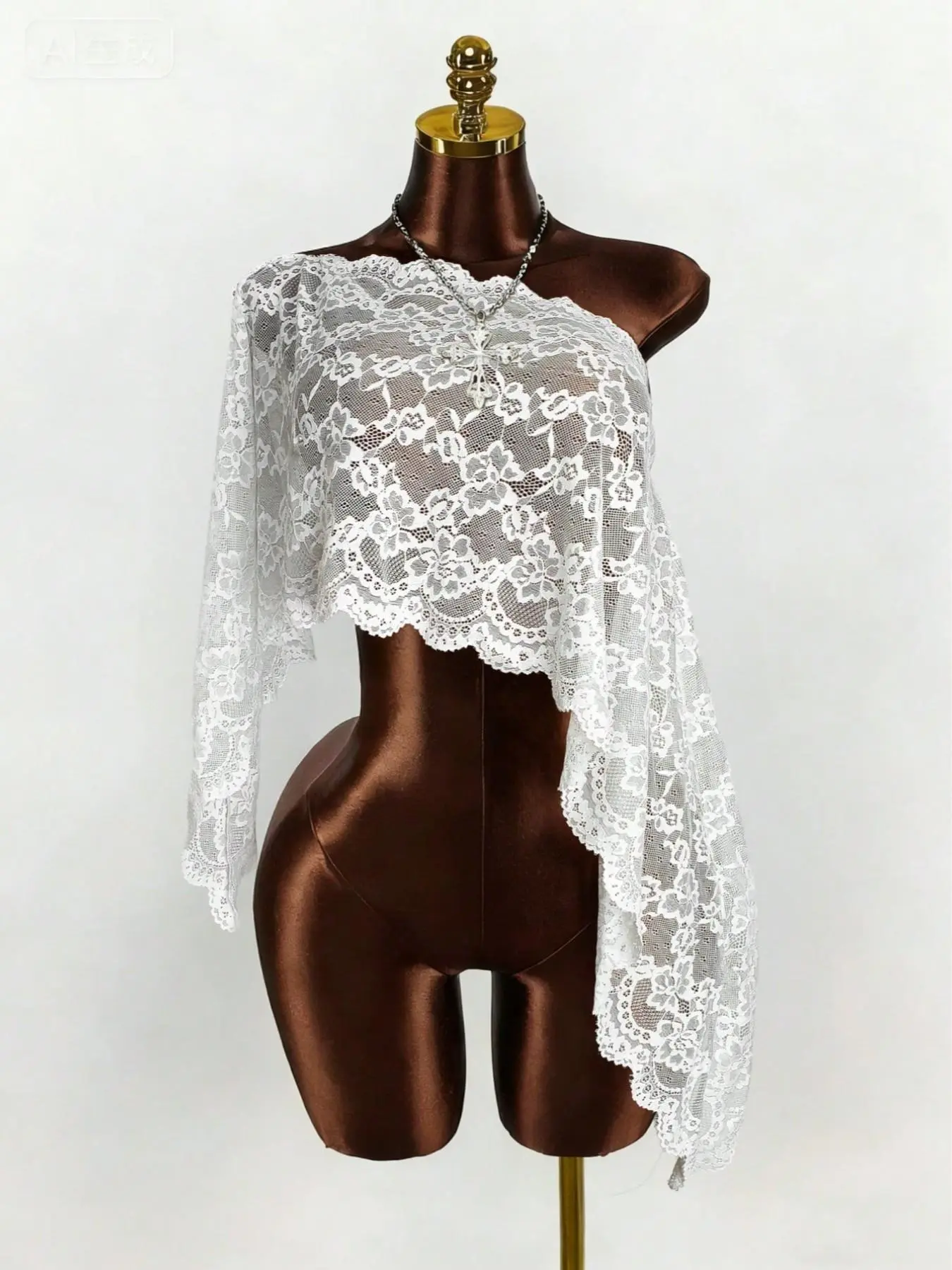 Women's Fashionable Summer Vacation Lace Fabric Loose Fit Half-Transparent Design Scarf, Beachwear, Evening, Travel Wear, Fashion Shawl Wrap, Shawl Cover Ups