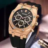 【Black Friday】Men's Sporty Quartz Analog Watch with Silicone Strap, Stylish Wristwatch for Any Occasion, Modern Fashionable & Casual Trendy Wristwatch for All Seasons