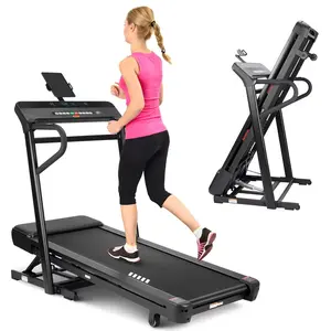 Foldable Treadmill, 350Lbs Weight Capacity Heavy Duty Running Treadmill with Large Running Belt,, 1–20 KM/H Speed, 350 LBS Weight Capacity for Home Walking & Jogging