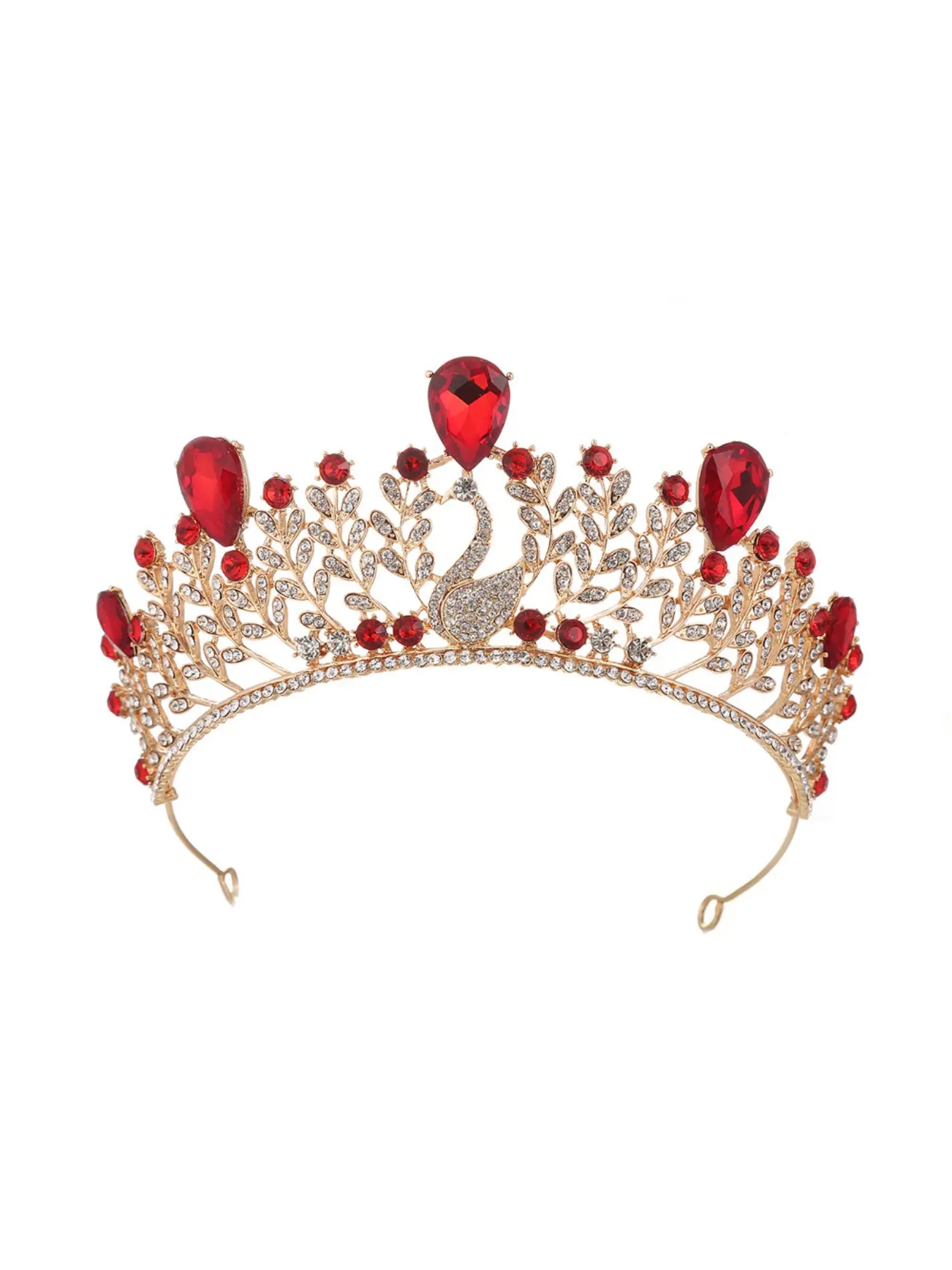 Bride accessories European and American vintage crystal crown wedding Baroque queen large gold tiara wedding dress accessories