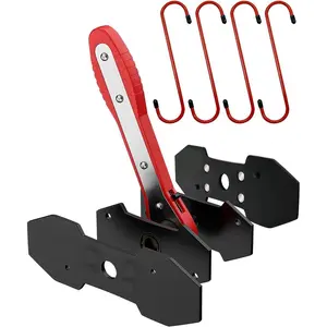 Caliper Compression Tool with Extra 2 count Large Plates 1.57"-2.95" for Disc  Pad Spreader,Caliper  Compressor Tool with 4  Caliper Hanger Hooks,  Repair Tool Red