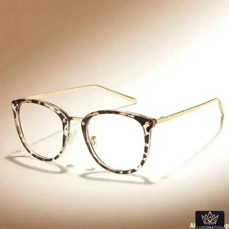 Cat Eye Blue Light Glasses for Women & Men, Pink Gold Metal Frames with Clear Lenses, Lightweight No-Prescription Computer Gaming Glasses for Work, School, PC & Everyday Wear