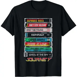 Journey Iconic Tape Deck Hits Retro Vintage Chest Poster T-Shirt