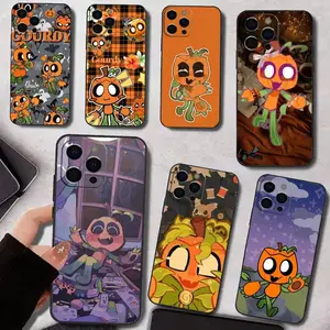 Gourdy D-Dandys W-World phone case, compatible with iPhone 11–17 Pro Max/Plus series and Samsung Galaxy S23–S25 series, made of black soft silicone.