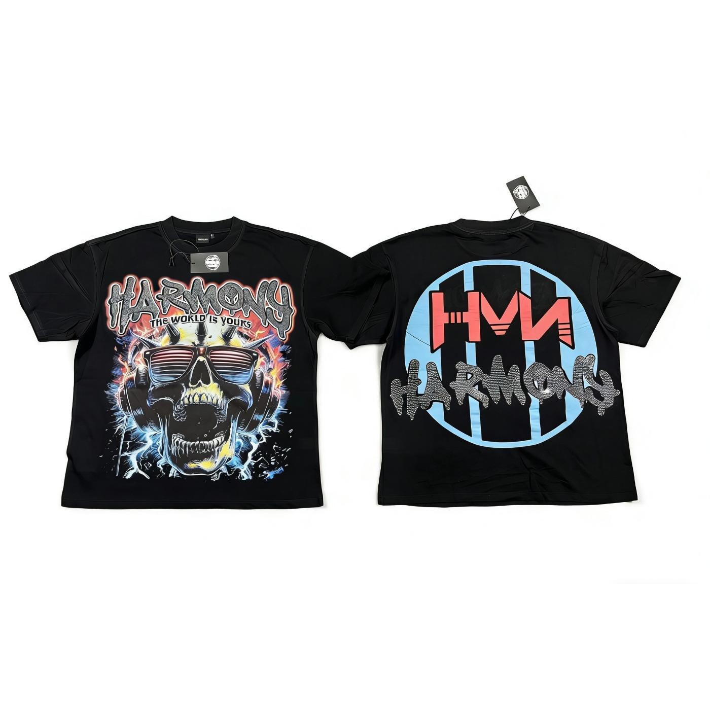 Y2K Vintage Washed Streetwear T-Shirt, Shiny Rhinestone Diamond Graphic, Crew Neck Cotton Oversized Short Sleeve Hip Hop Tee For Men