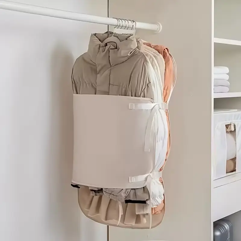 Foldable Clothes Compression Board, Wardrobe Hanging Organizer, Storage Bag for Down Jackets, Suits, Wedding Dresses, Space-Saving Solution