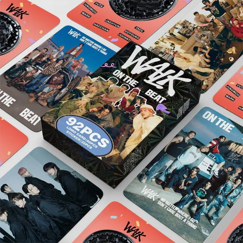 92Pcs Coated Paper Kpop WALK Album Photocard Art Set - Taeyong, Jaehyun, Yuta, Jungwoo, Doyoung, Haechan, Johnny Selfie Cards & Decals, 5.4x8.5cm Fan Gifts for Home Decor