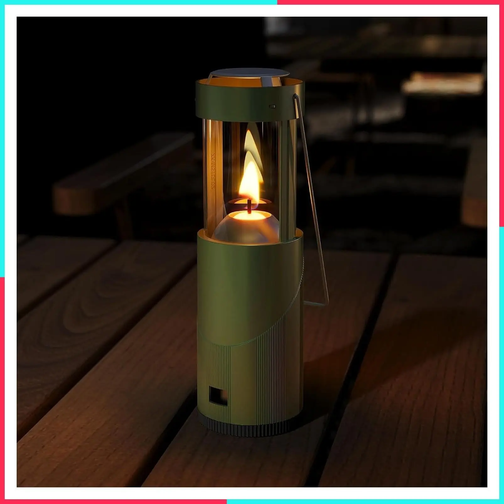 Mini Candle Lantern for Real Candles, 15H Camping Emergency Light, Retractable, Hangable, Portable, Survival Candle Lantern for Power Outages, 15H+ Long Burning, Storage Bag + 1 Candle Included