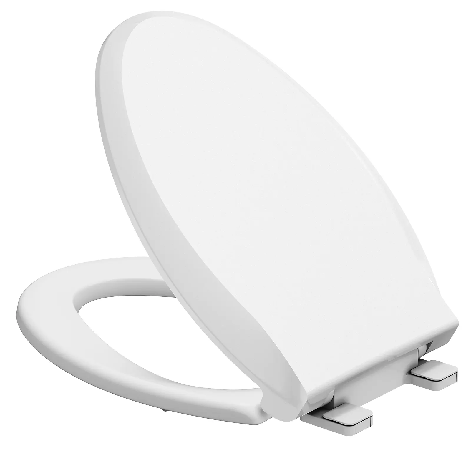 OP- Elongated Toilet Seat with Slow Close, Soft Close Toilet Seat Cover Made of Durable PP Material, Never Loosen Easy Installation, White Toilet Seat for Elongated Toilets