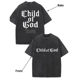 One 100 Percent Cotton Washed T Shirt Of God Gothic Typography Design For All Seasons Unisex Wearable For Christmas Easter And Everyday Use 230g Weight