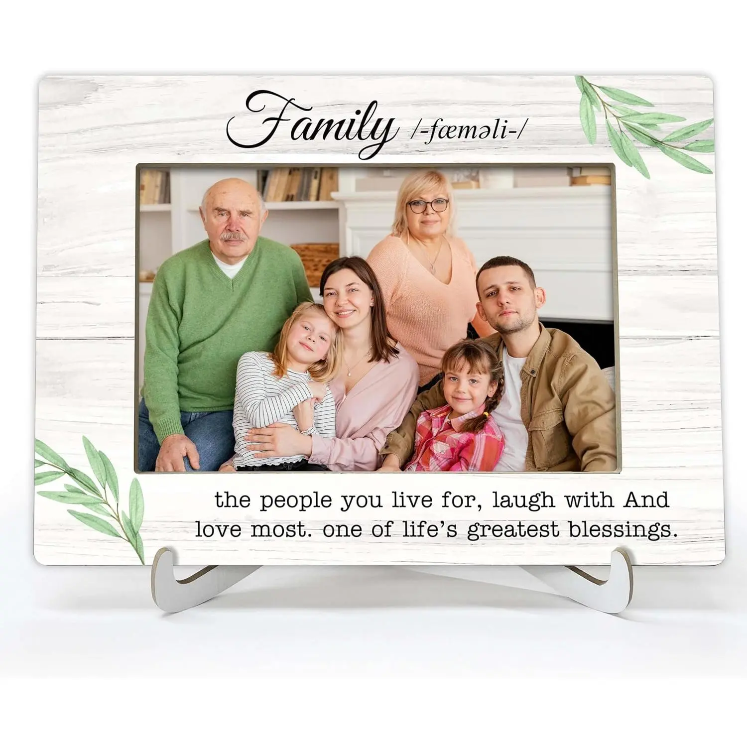 Family Picture Frame - The People You Love ,  4x6 for Desk Display-B21