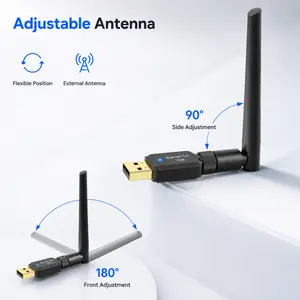 Long Range Bluetooth 5.4 Adapter USB Type A Wireless Bluetooth Transceiver Stable Signal Audio Streaming Device Plug Play For Windows 11 10 8.1 7 PC Gaming Controllers Smartphone Wireless Keypad