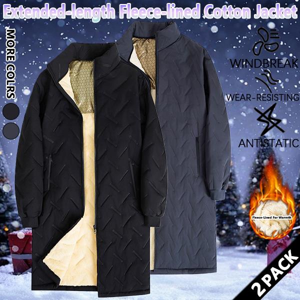 Men's solid color zip-up stand collar mid-length coat, lamb's wool lining, regular fit casual fleece long-sleeved jacket, suitable for autumn and winter wear, winter fashion, men's everyday clothing.