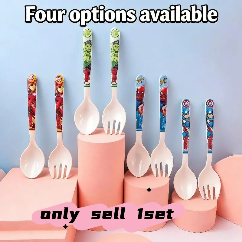 Marvel Officially Licensed Spoon and Fork Set, Cool and Cute Tableware, Kids, Perfect Gift for Fans, 2pcs Cutlery Set, Utensils, Cutlery Utensil Sets, Spoons and Forks Set
