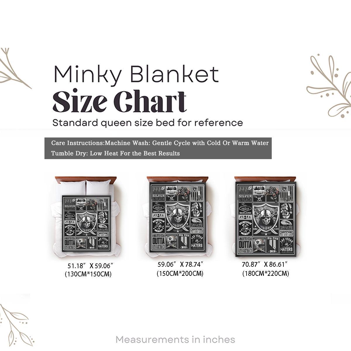 Oakland Raiders Pattern Slogan Print Blanket, Soft Comfortable Throw Blanket, Warm Napping Blanket for Home Office Travel Camping