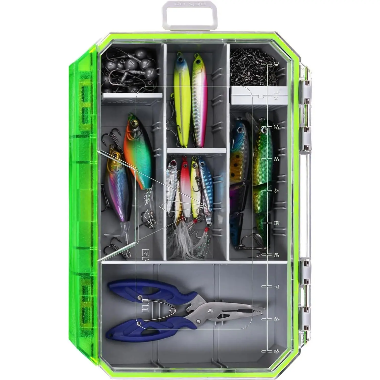 Fishing Tackle Box,  3600 and 3700 Tackle Trays, Plastic Tackle Box Organizer with Removable Dividers, Storage Lure Box and Terminal Tackle Storage