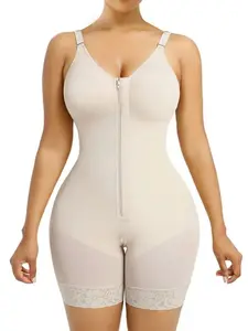 Women’s Fajas Colombianas shapewear Tummy Control Butt Lifter Shaper with Zipper Crotch detachable Adjustable shoulder strap