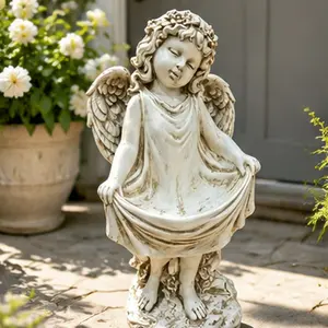 ARCH 21.06 Inch Tall Weathered Angel Cherub Garden Statue Resin Dress Sculpture Figurine Decorative Outdoor Yard Lawn Patio Backyard Landscape Ornament Decoration for Home Garden Porch Entryway Memorial, Home Furniture and Household Product Search