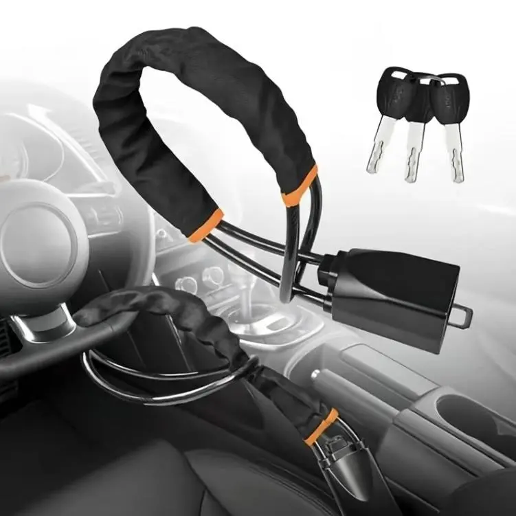 Steering Wheel Lock Car Wheel Lock for Vehicle Security, 17 Inches Long Anti-Theft Device, Compact Design and Multiple Color Options, Automotive Car Accessories
