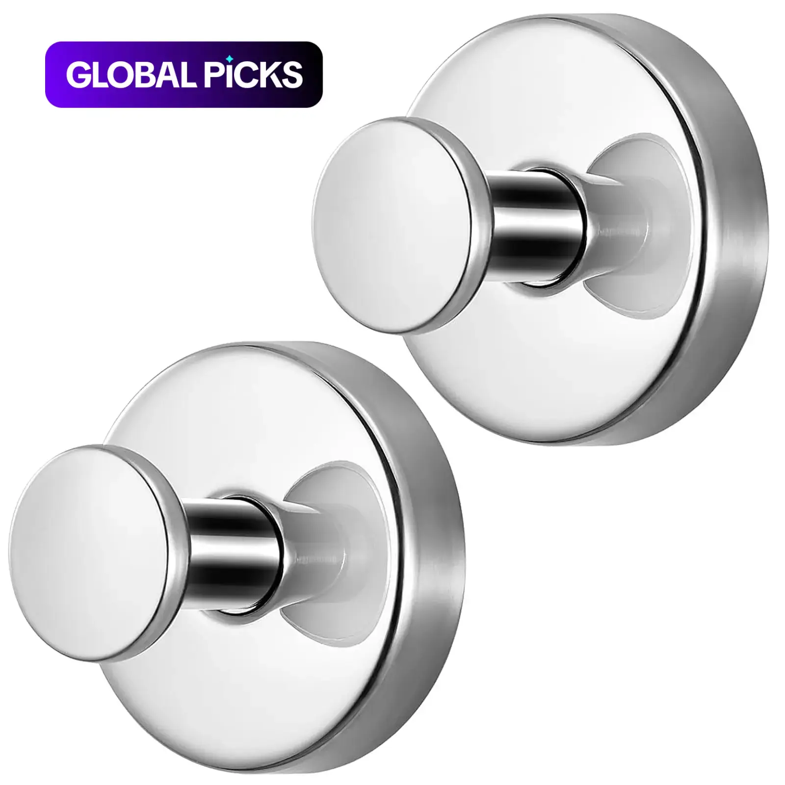 Vacuum Suction Hooks Set, No-Drill Stainless Steel Shower Wall Hooks, Matte Surface Easy-to-Install Suction Cup Hooks, Multi-Functional Heavy Duty Hooks for Bathroom, Kitchen, Clothes Hanging #GLOBAL PICKS