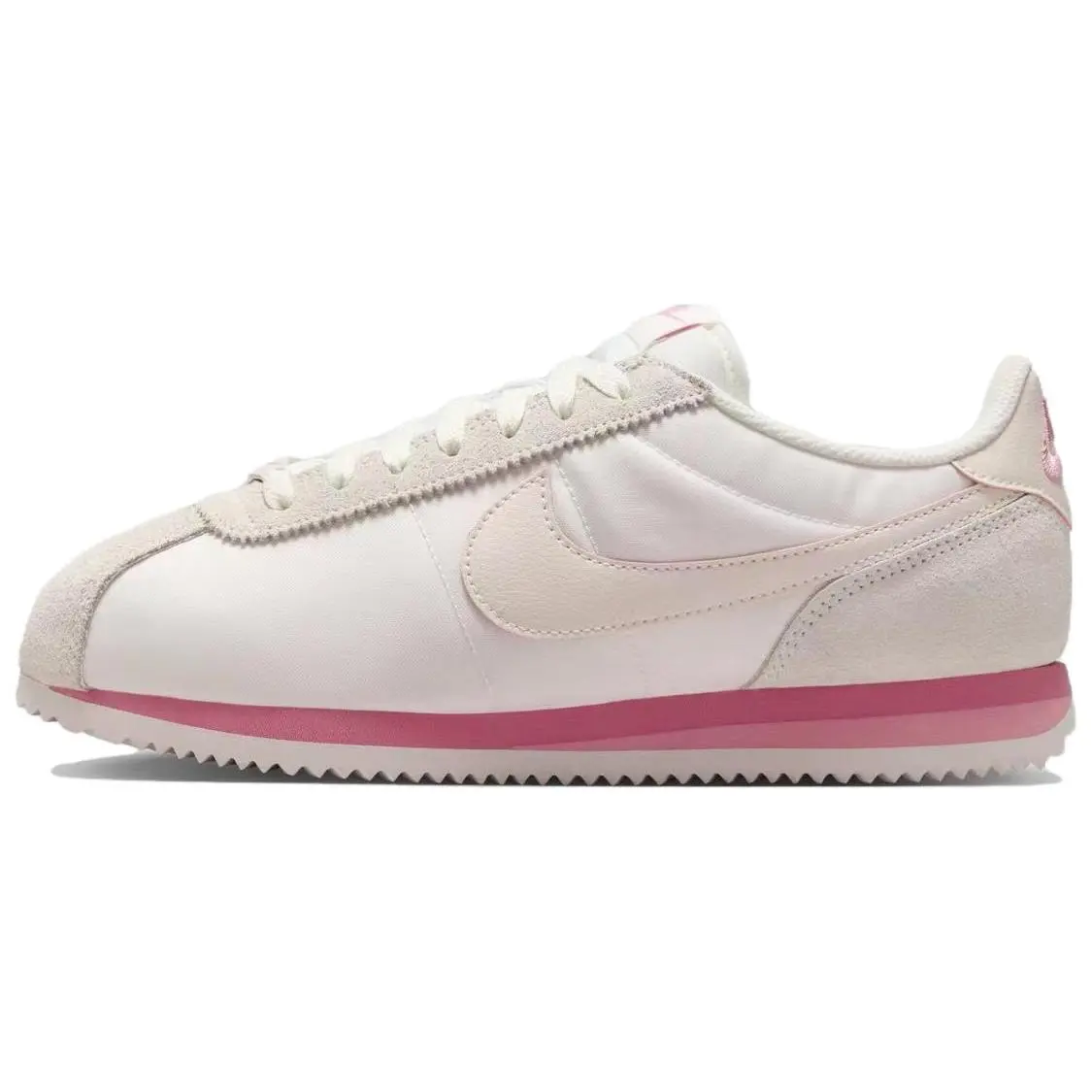Nike Cortez Women’s Comfortable Retro Low-Top Casual Running Shoes in Beige and Pink Verifiable, with credentials and supporting global authentication