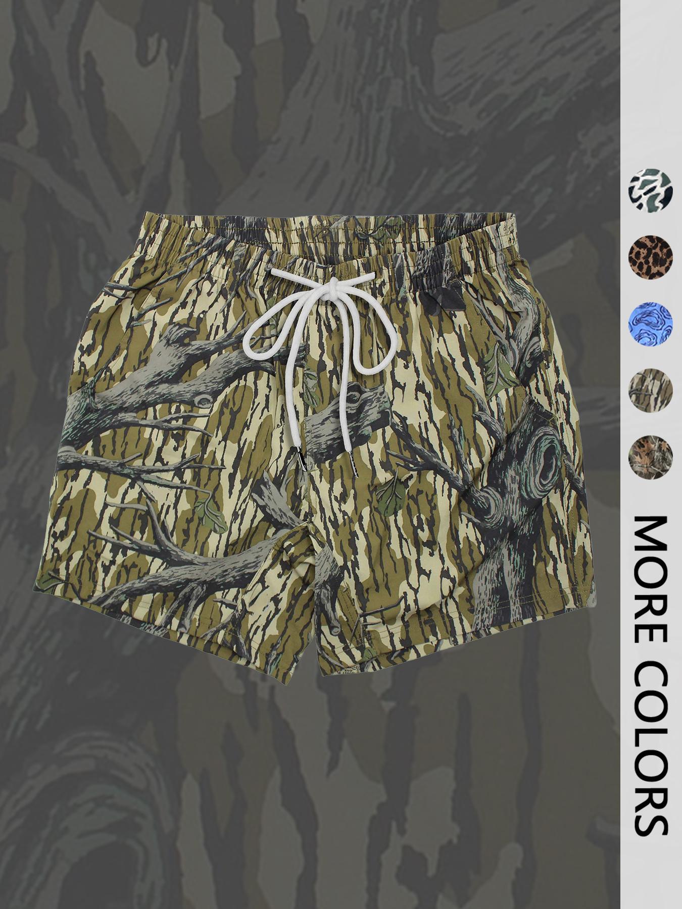 Men's Regular Fit Letter Print Camo Shorts, Casual Comfy Breathable Shorts for Summer, Men's Bottoms for Daily Wear