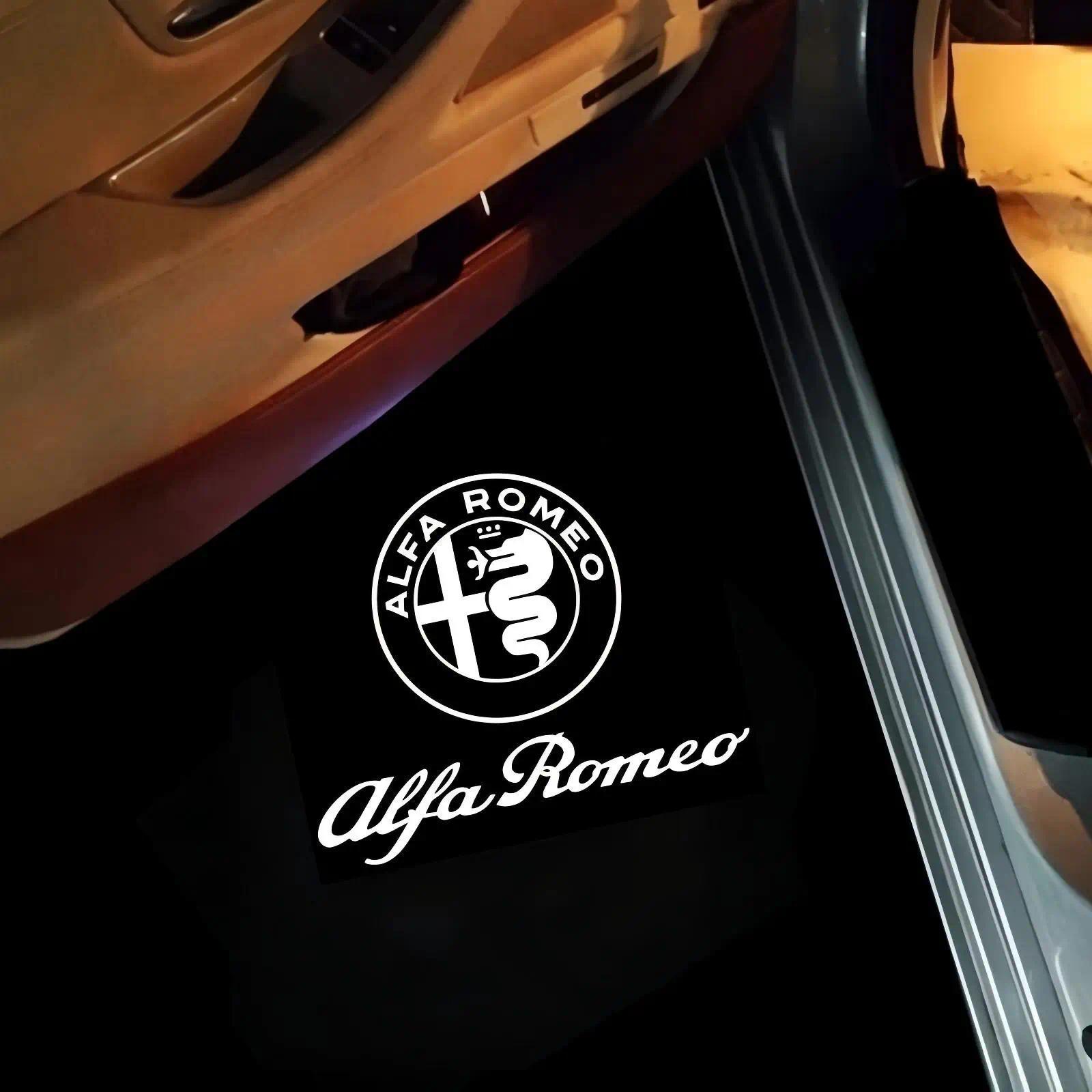 2X LED Car Welcome Logo Light Door Projector Light For Alfa Romeo Giulia 952 Tonale Mito Stelvio 949 Spider 159 166 GT Giulietta