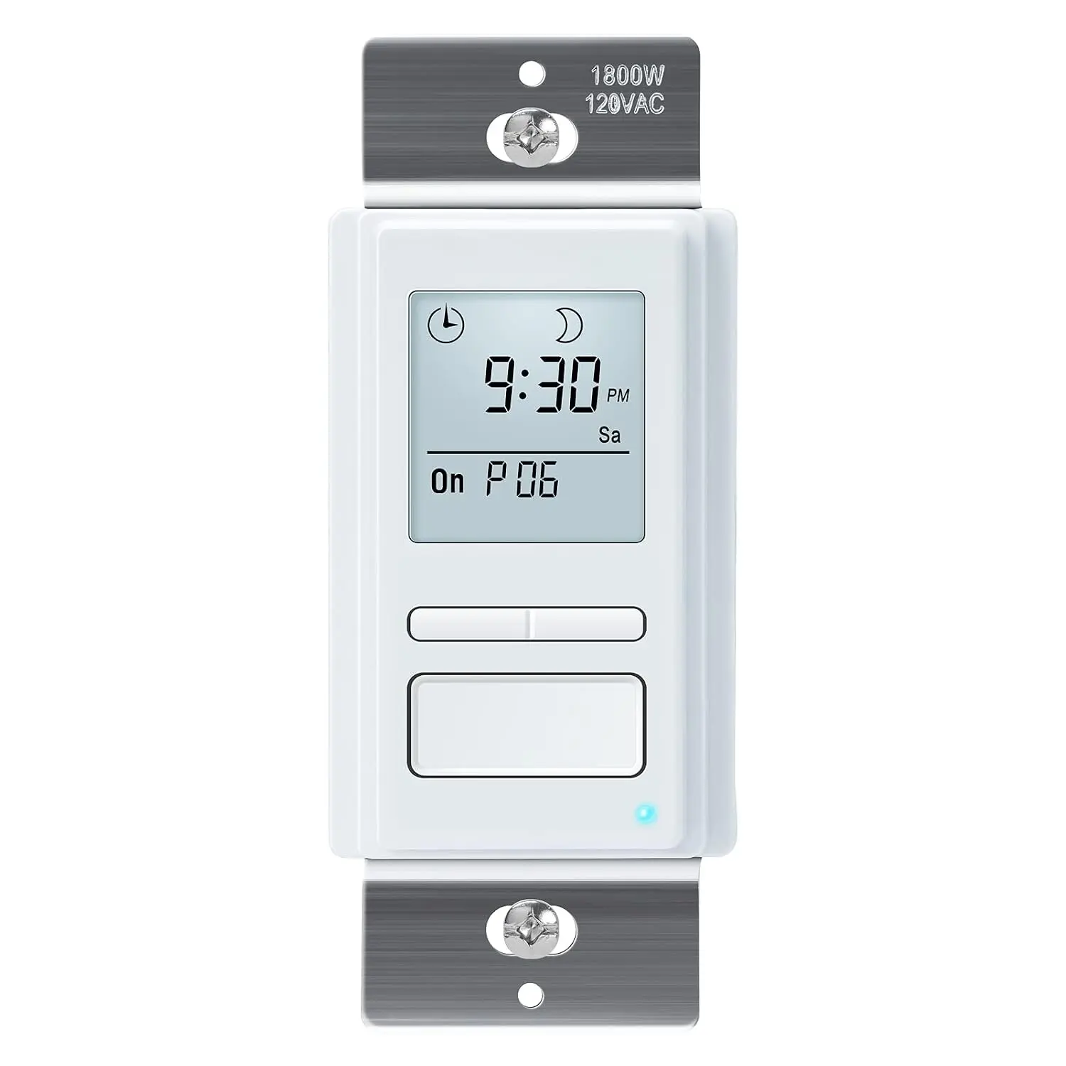 7 Day Programmable in-Wall Timer Switch with Sunrise Sunset Automatic Control, Random Security Mode, Digital LCD Display for Lights and Fans, Neutral Wire Required